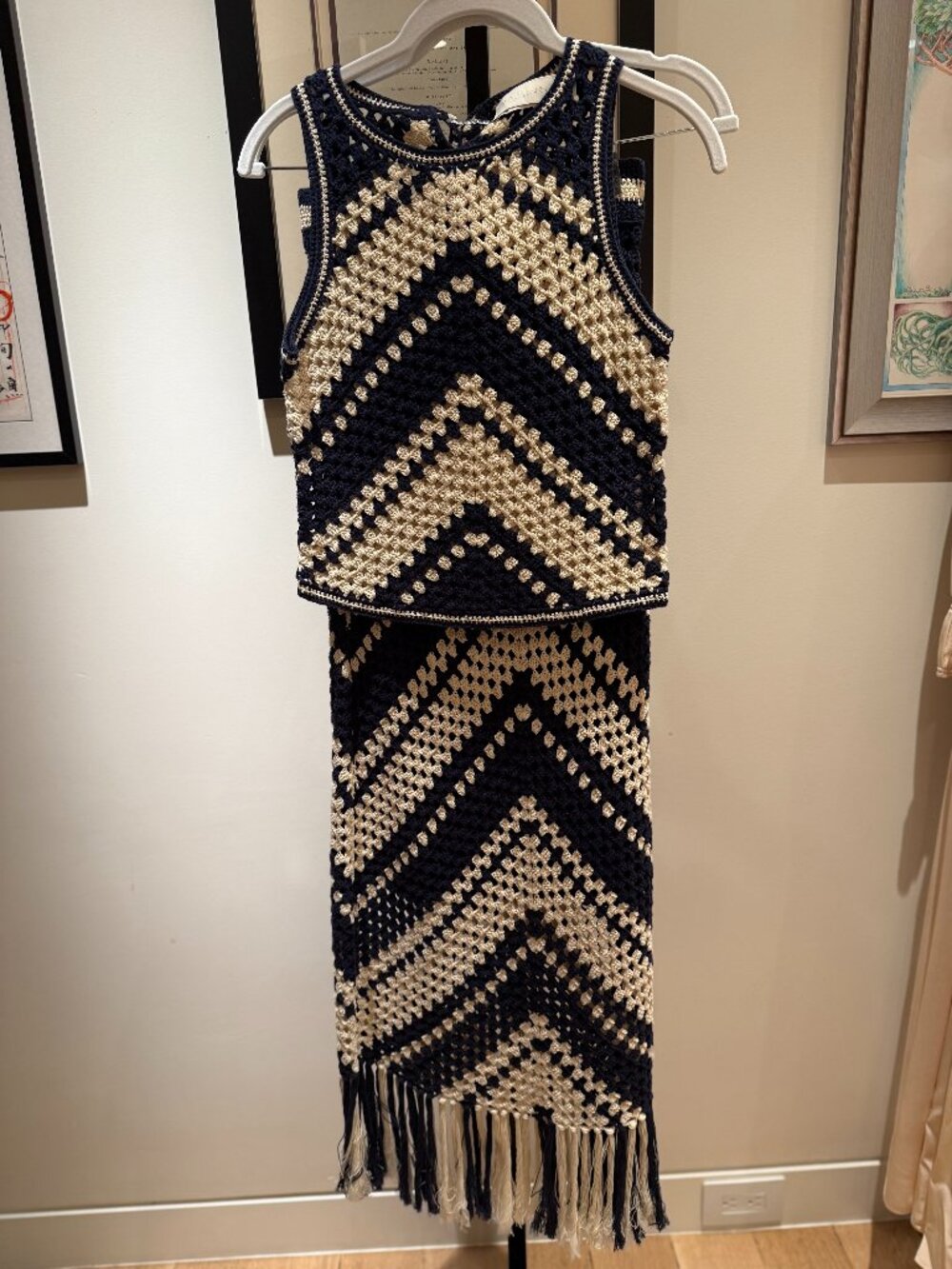 Zimmermann - Chintz Crochet-cotton Tank Top and Fringed Skirt Set